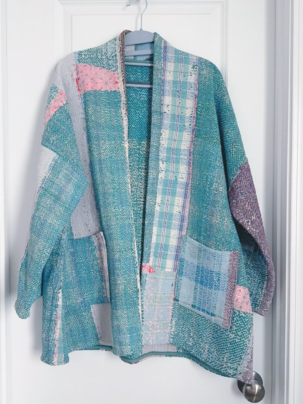 Antique Textile Patchwork Reversible Jacket Handmade Vintage Cotton